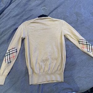 Burberry Women's Tan and Cream Jumper